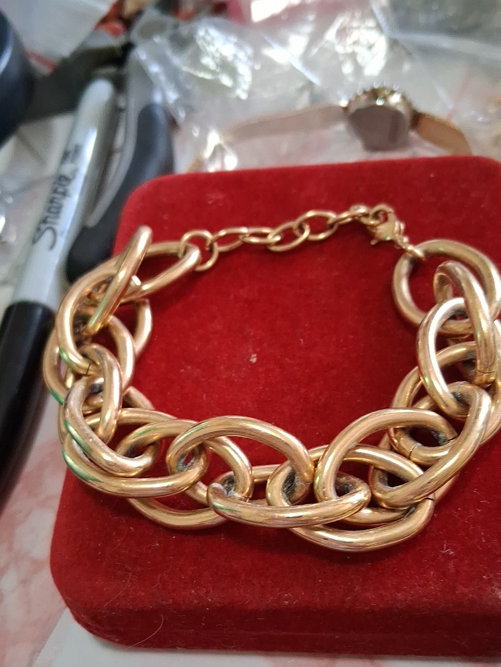 Source Unknown Rose Gold Chain Link Bracelet